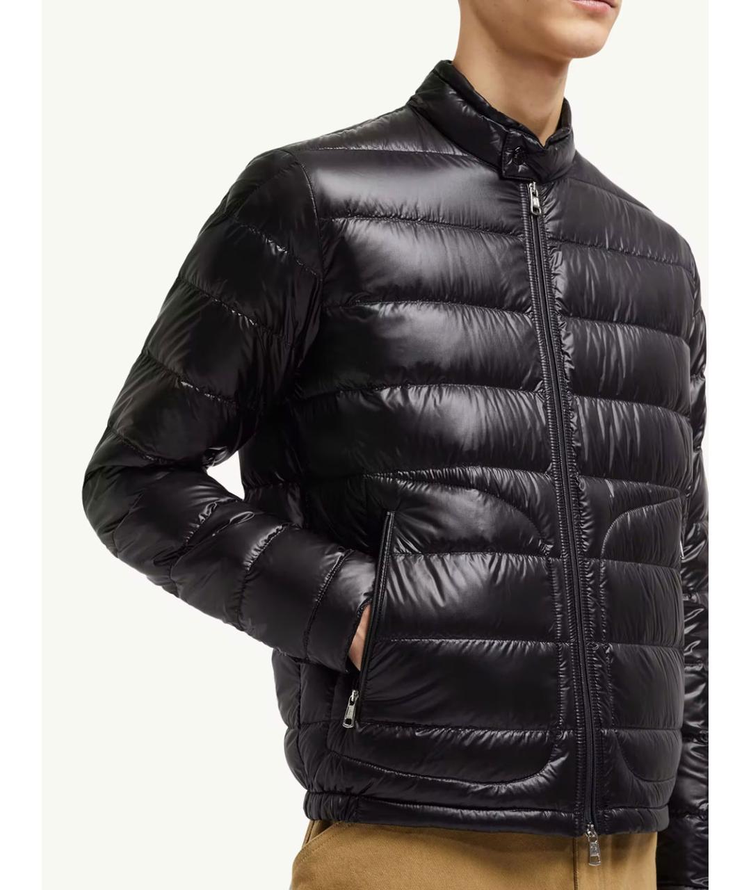 MONCLER Черный полиамидовый пуховик, фото 4
