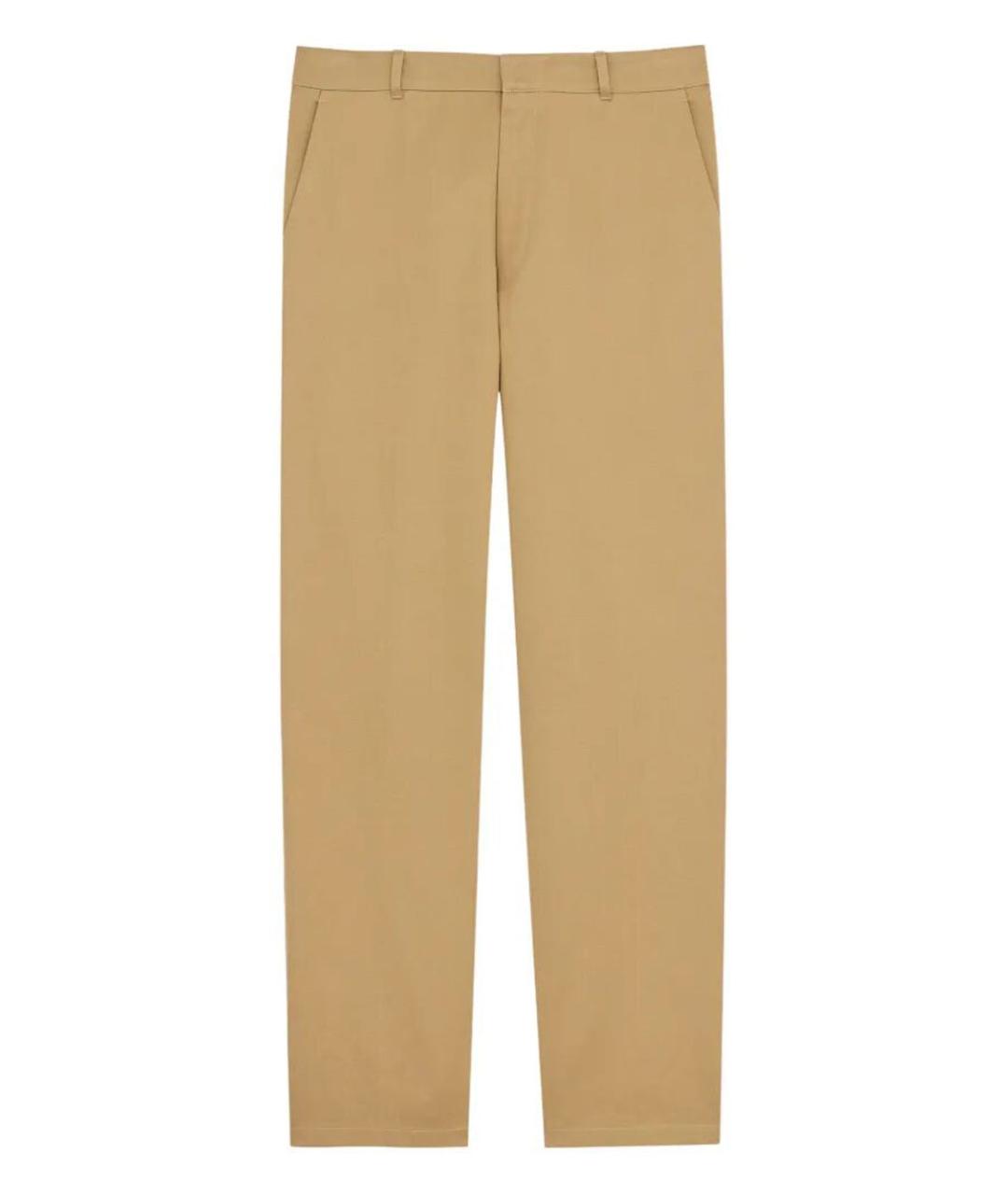 SAINT LAURENT Бежевые хлопковые повседневные брюки, фото 1