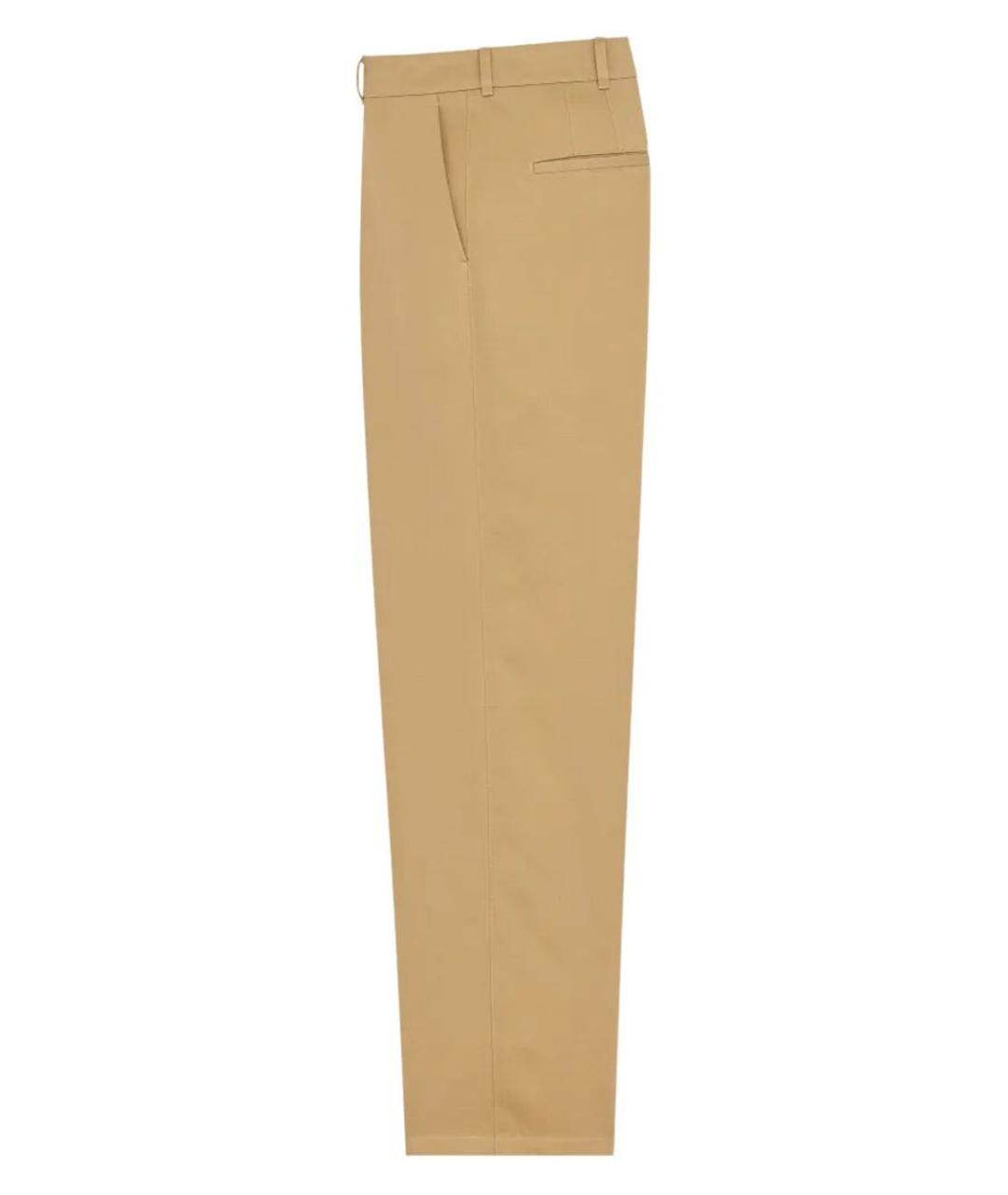 SAINT LAURENT Бежевые хлопковые повседневные брюки, фото 2