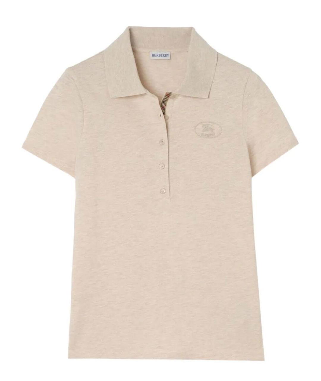 BURBERRY Бежевая хлопковая футболка, фото 1