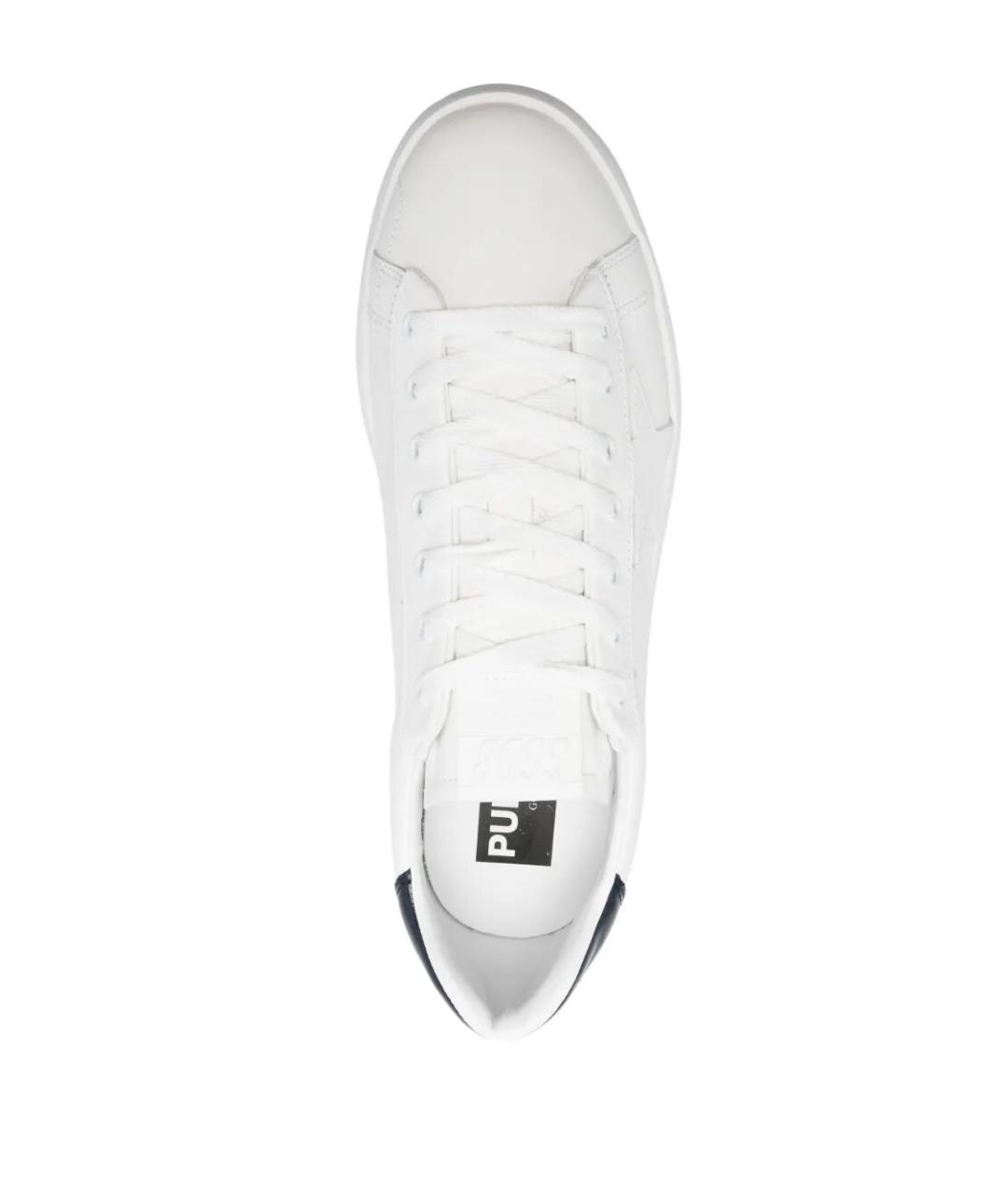 GOLDEN GOOSE DELUXE BRAND Синие кожаные низкие кроссовки / кеды, фото 4