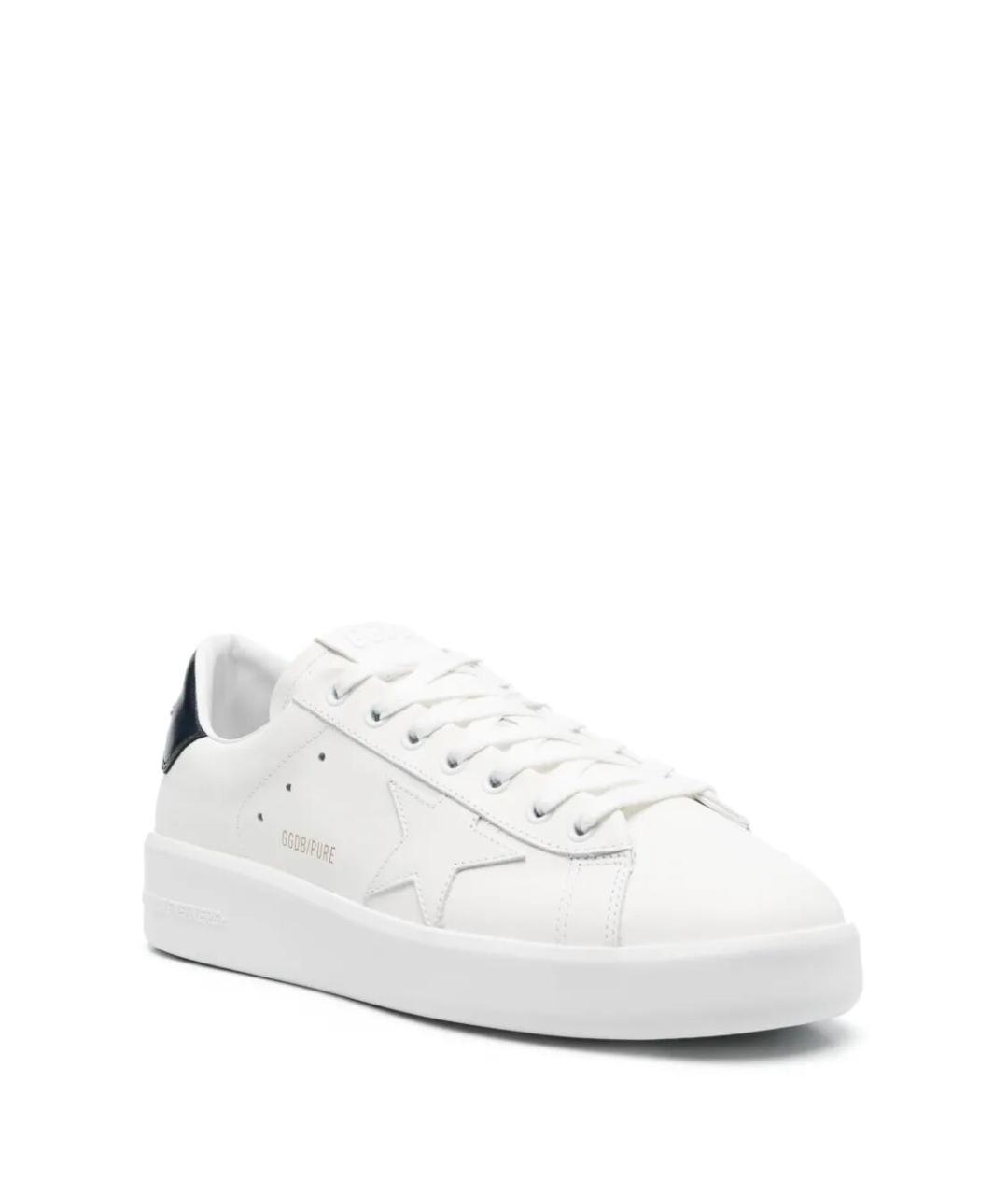 GOLDEN GOOSE DELUXE BRAND Синие кожаные низкие кроссовки / кеды, фото 2