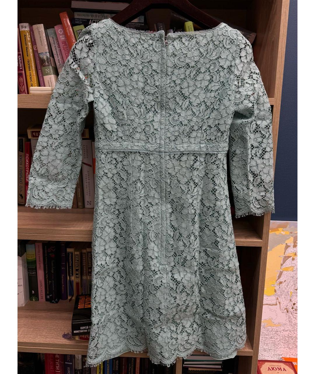 DOLCE&GABBANA Бирюзовое хлопковое коктейльное платье, фото 2