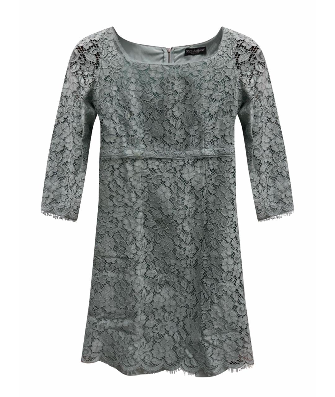 DOLCE&GABBANA Бирюзовое хлопковое коктейльное платье, фото 1