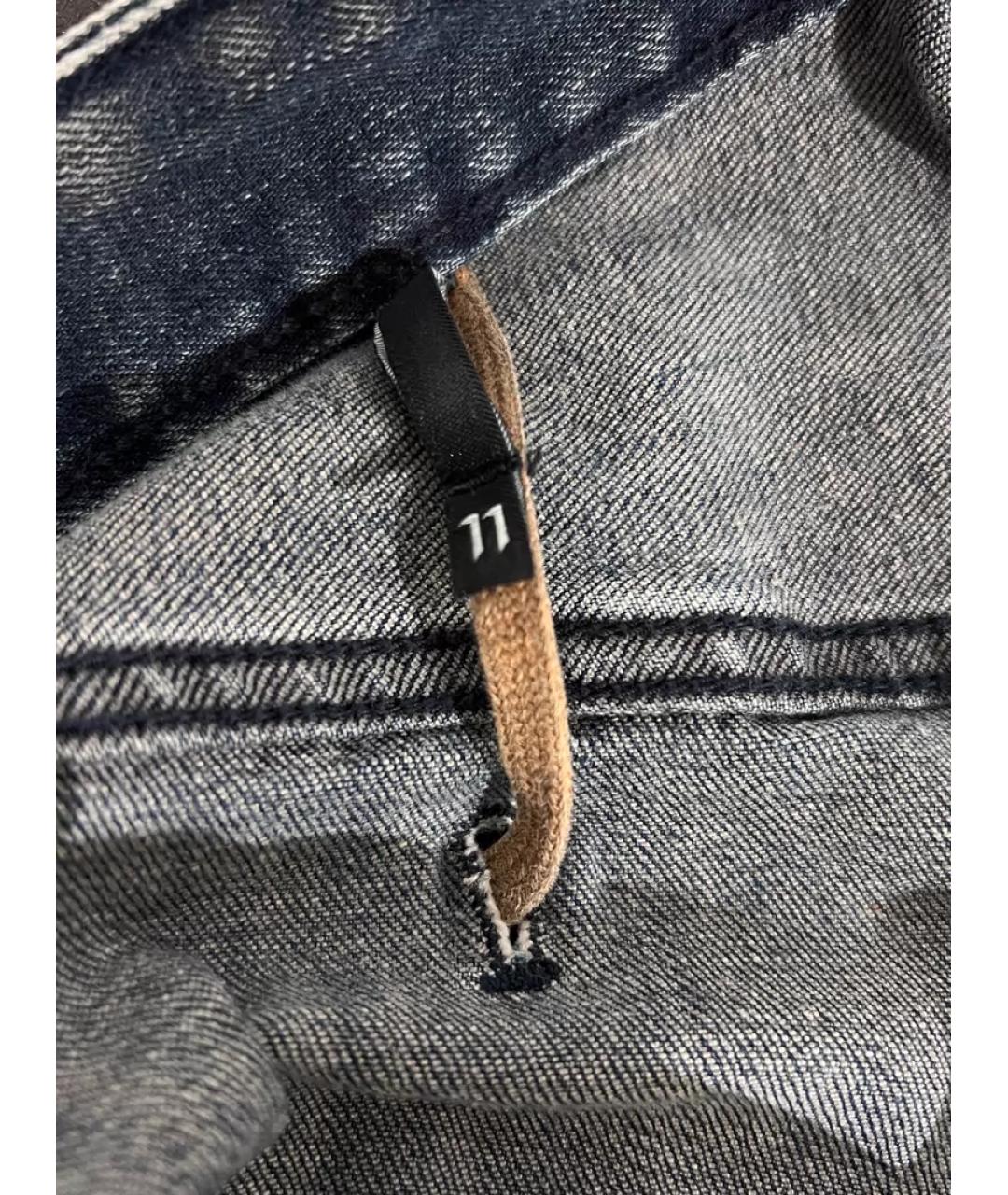 11 BY BORIS BIDJAN SABERI Темно-синие деним шорты, фото 8