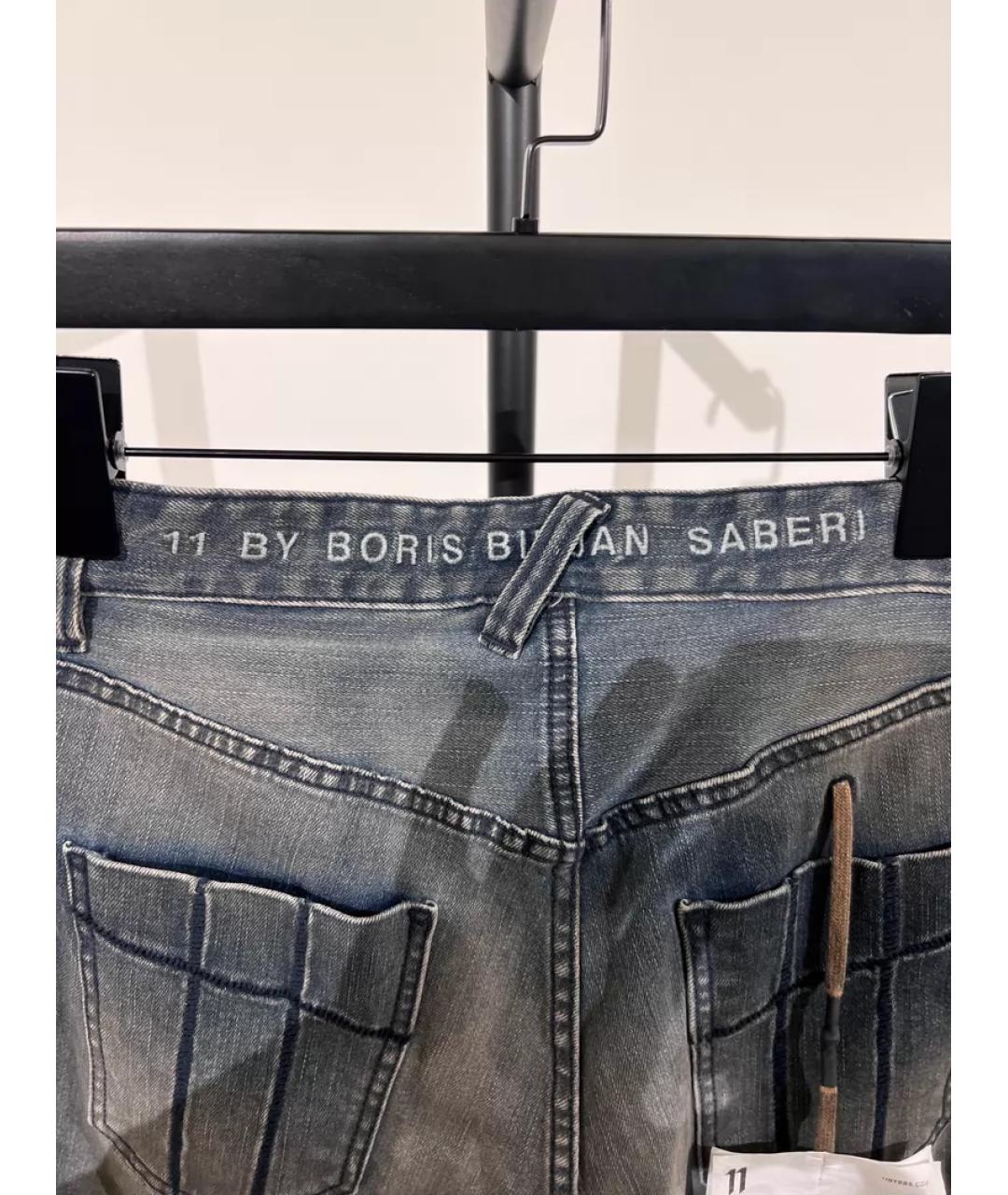 11 BY BORIS BIDJAN SABERI Темно-синие деним шорты, фото 6