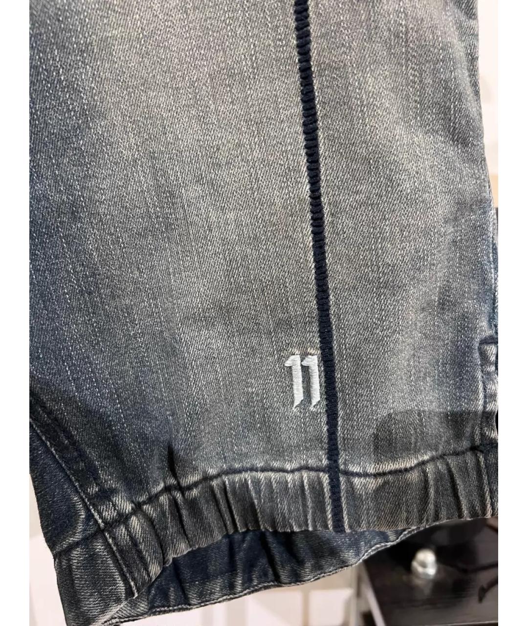 11 BY BORIS BIDJAN SABERI Темно-синие деним шорты, фото 4