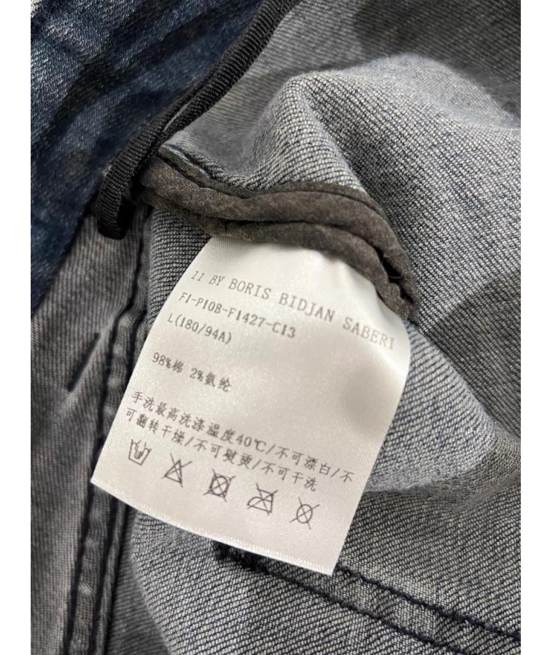 11 BY BORIS BIDJAN SABERI Темно-синие деним шорты, фото 9