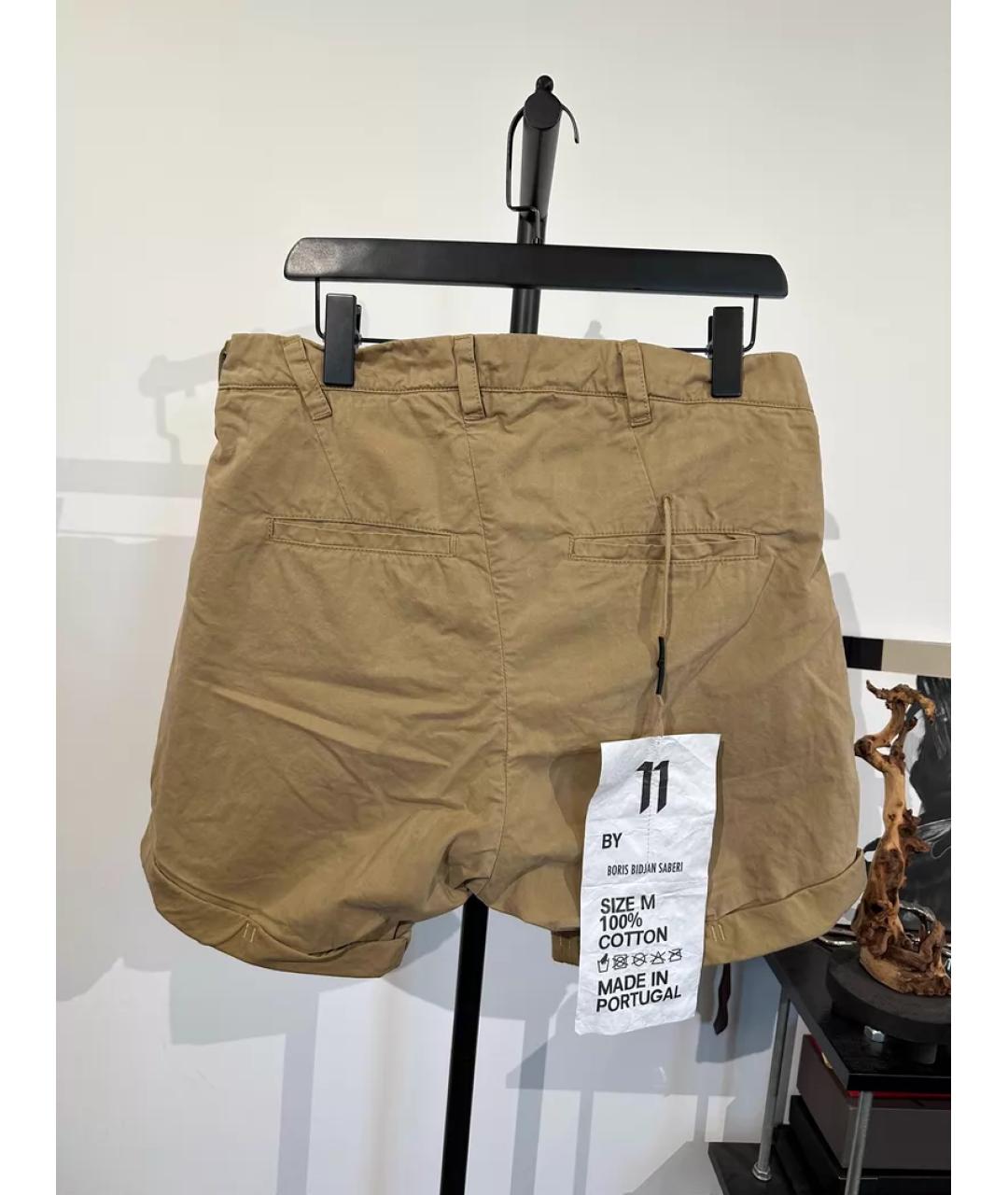 11 BY BORIS BIDJAN SABERI Бежевые хлопковые шорты, фото 2