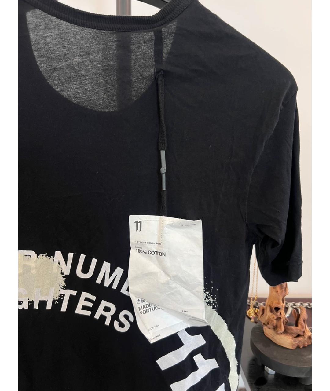 11 BY BORIS BIDJAN SABERI Черная хлопковая футболка, фото 3