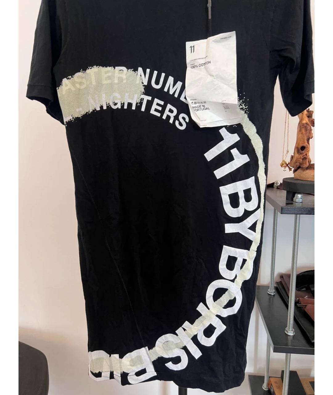 11 BY BORIS BIDJAN SABERI Черная хлопковая футболка, фото 2