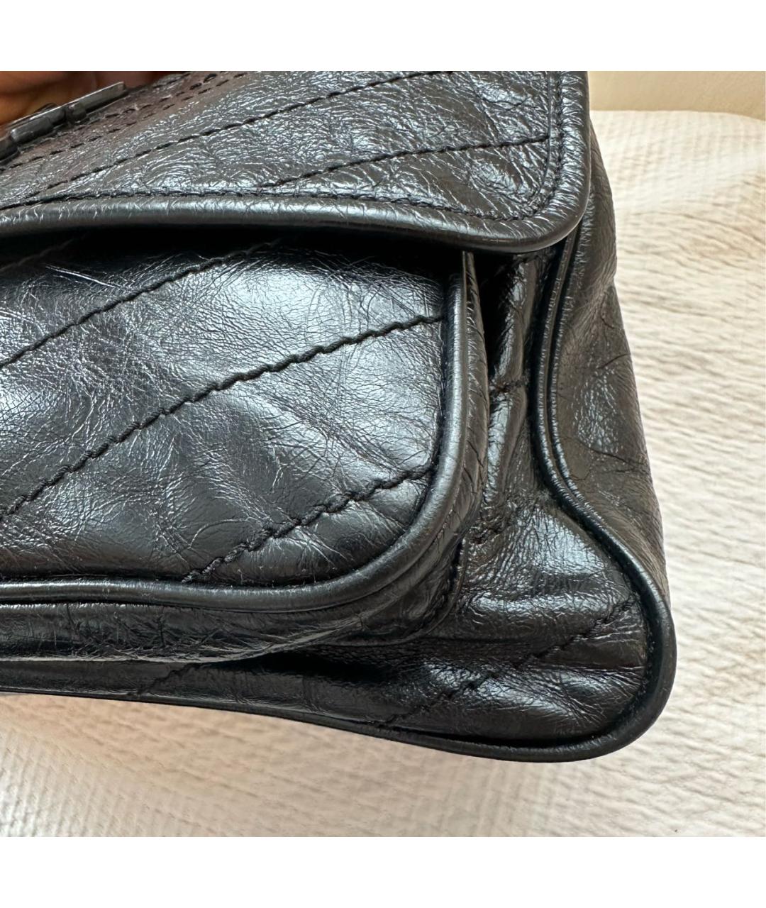 SAINT LAURENT Черная кожаная сумка через плечо, фото 8