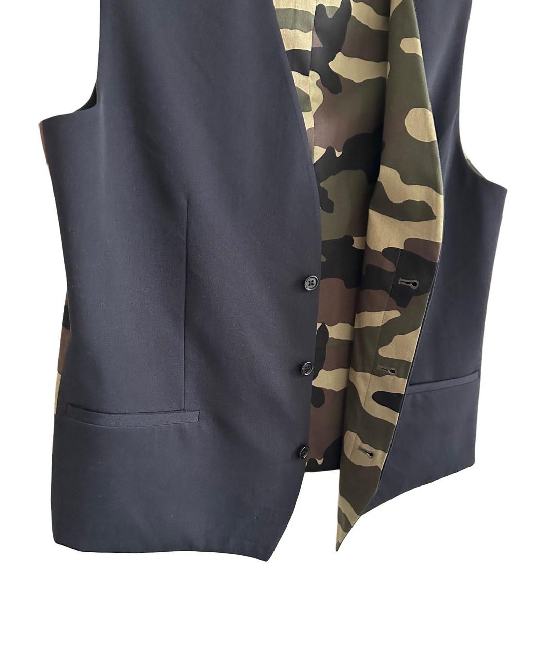 CHRISTIAN DIOR Темно-синяя шерстяная жилетка, фото 3