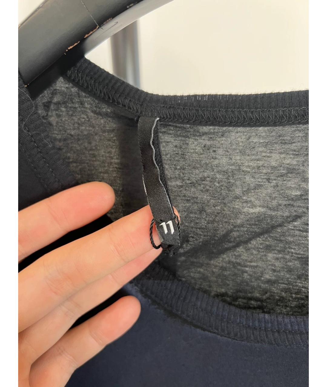 11 BY BORIS BIDJAN SABERI Черная хлопковая футболка, фото 5