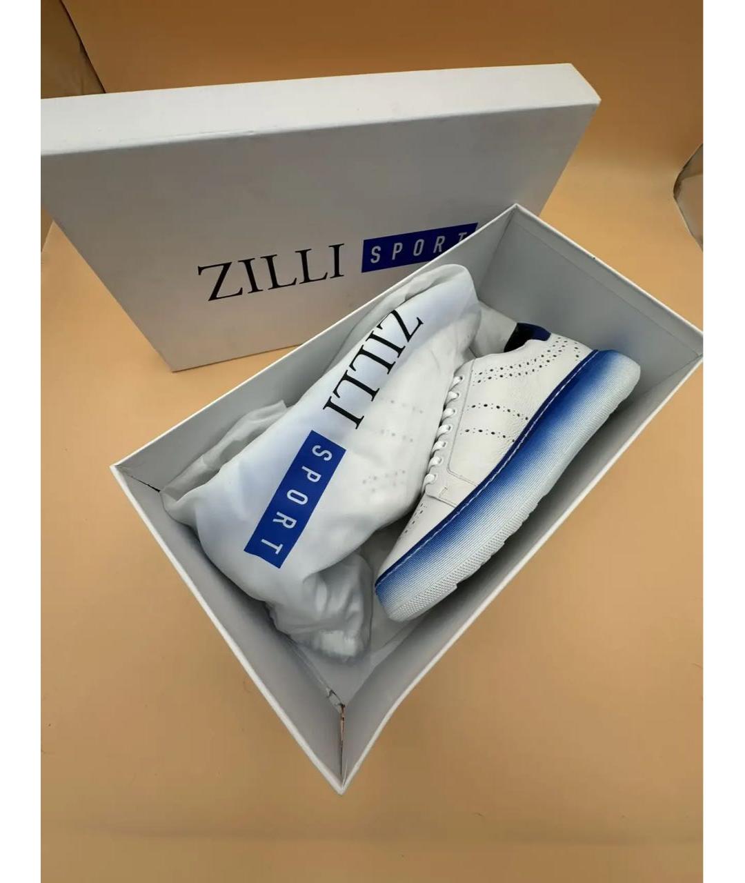 ZILLI Белые кожаные низкие кроссовки / кеды, фото 5