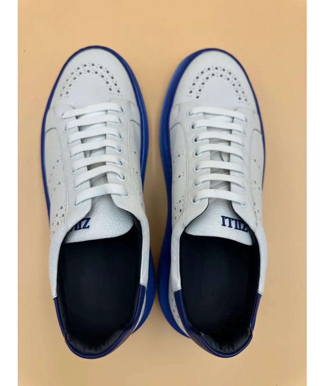 ZILLI Белые кожаные низкие кроссовки / кеды, фото 2