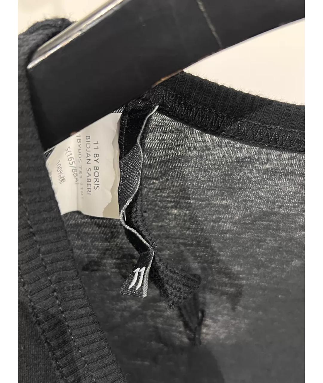 11 BY BORIS BIDJAN SABERI Черная хлопковая футболка, фото 5