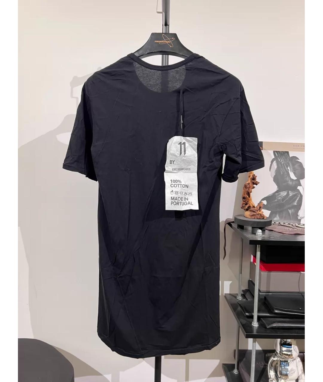 11 BY BORIS BIDJAN SABERI Черная хлопковая футболка, фото 2