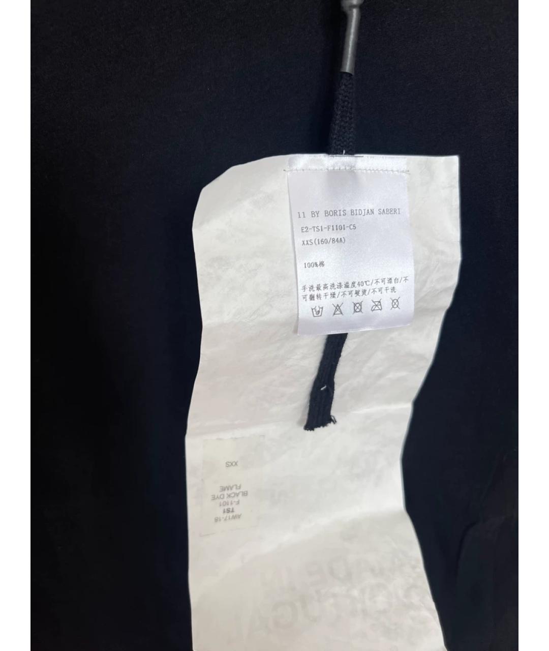 11 BY BORIS BIDJAN SABERI Черная хлопковая футболка, фото 6