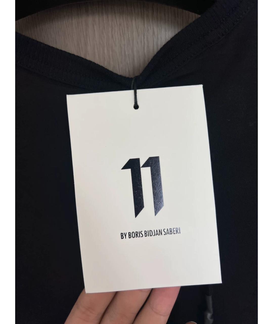 11 BY BORIS BIDJAN SABERI Черная хлопковая футболка, фото 7