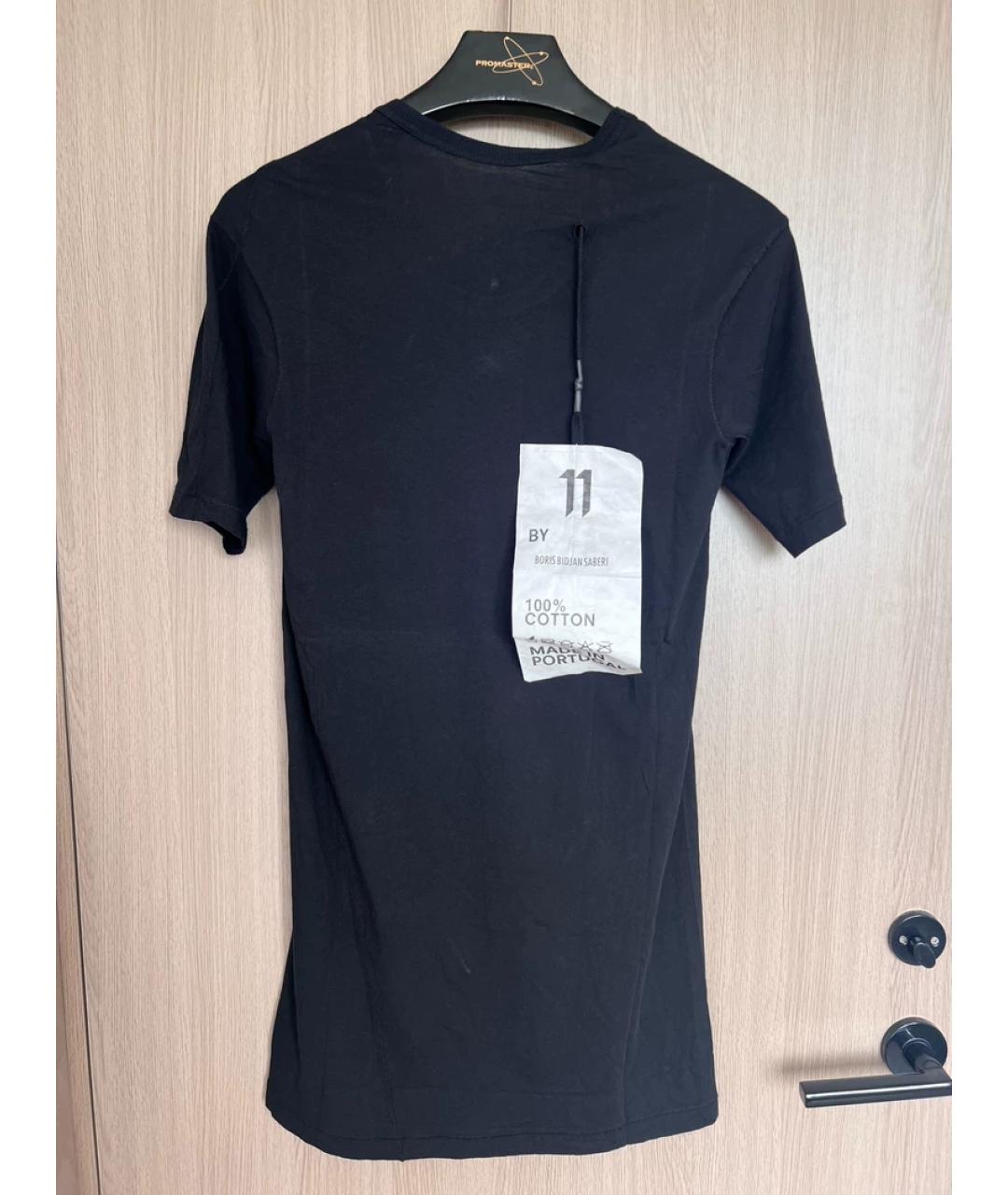 11 BY BORIS BIDJAN SABERI Черная хлопковая футболка, фото 2