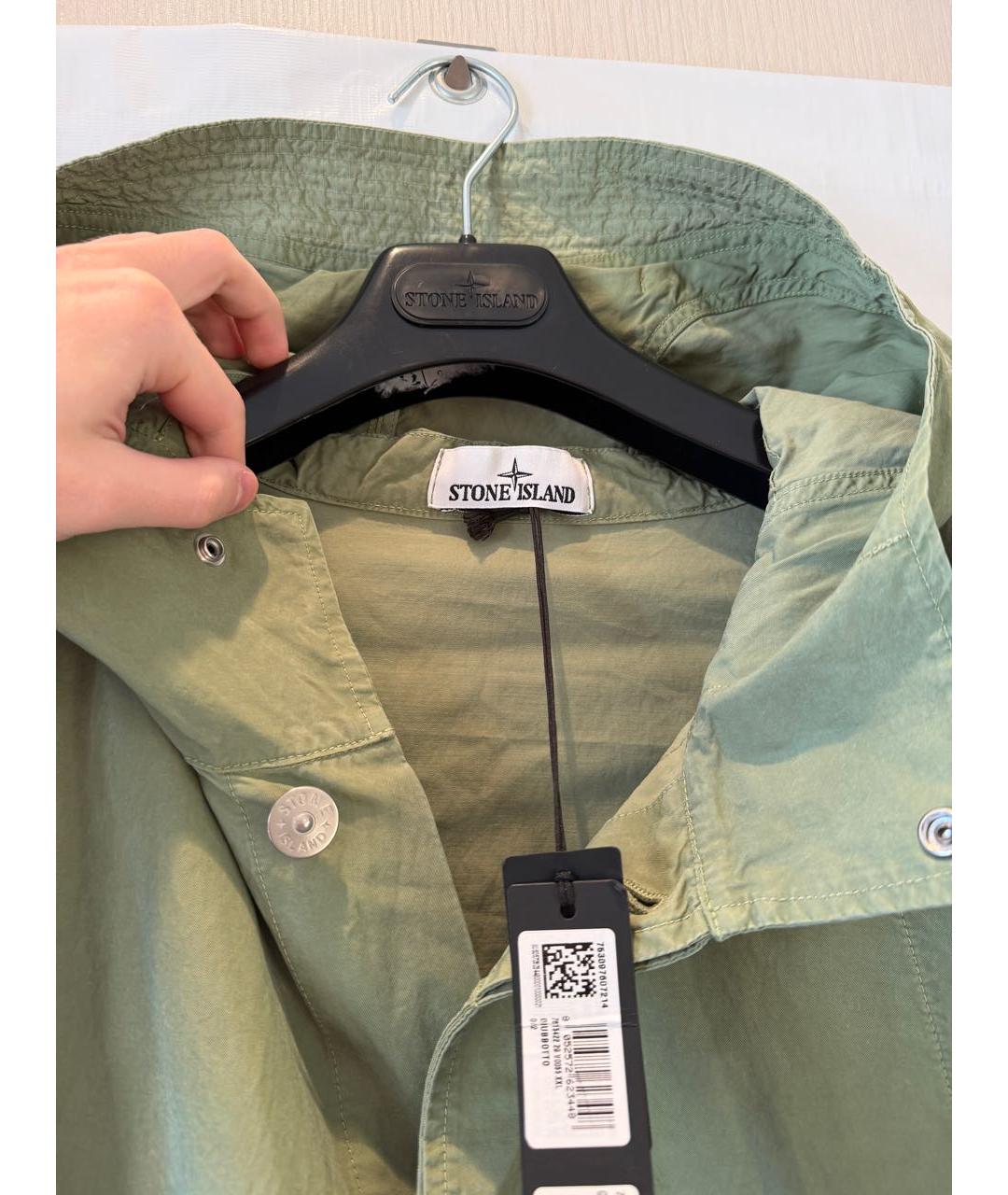 STONE ISLAND Зеленая хлопко-эластановая куртка, фото 4