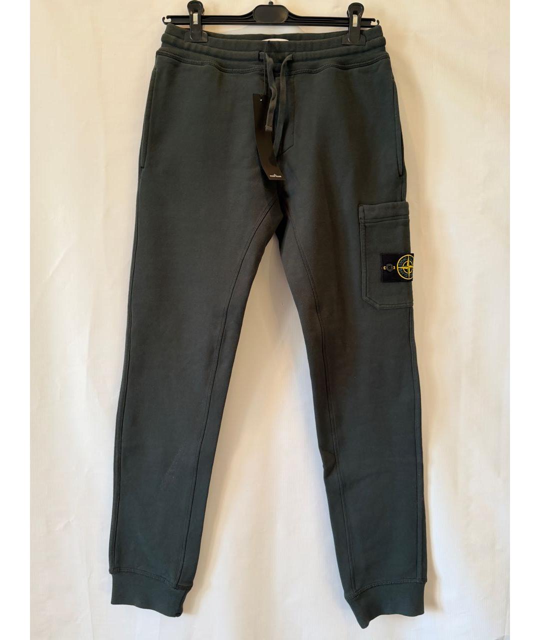 STONE ISLAND Зеленые хлопковые повседневные брюки, фото 5