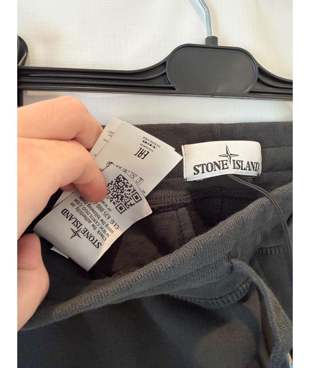 STONE ISLAND Зеленые хлопковые повседневные брюки, фото 4