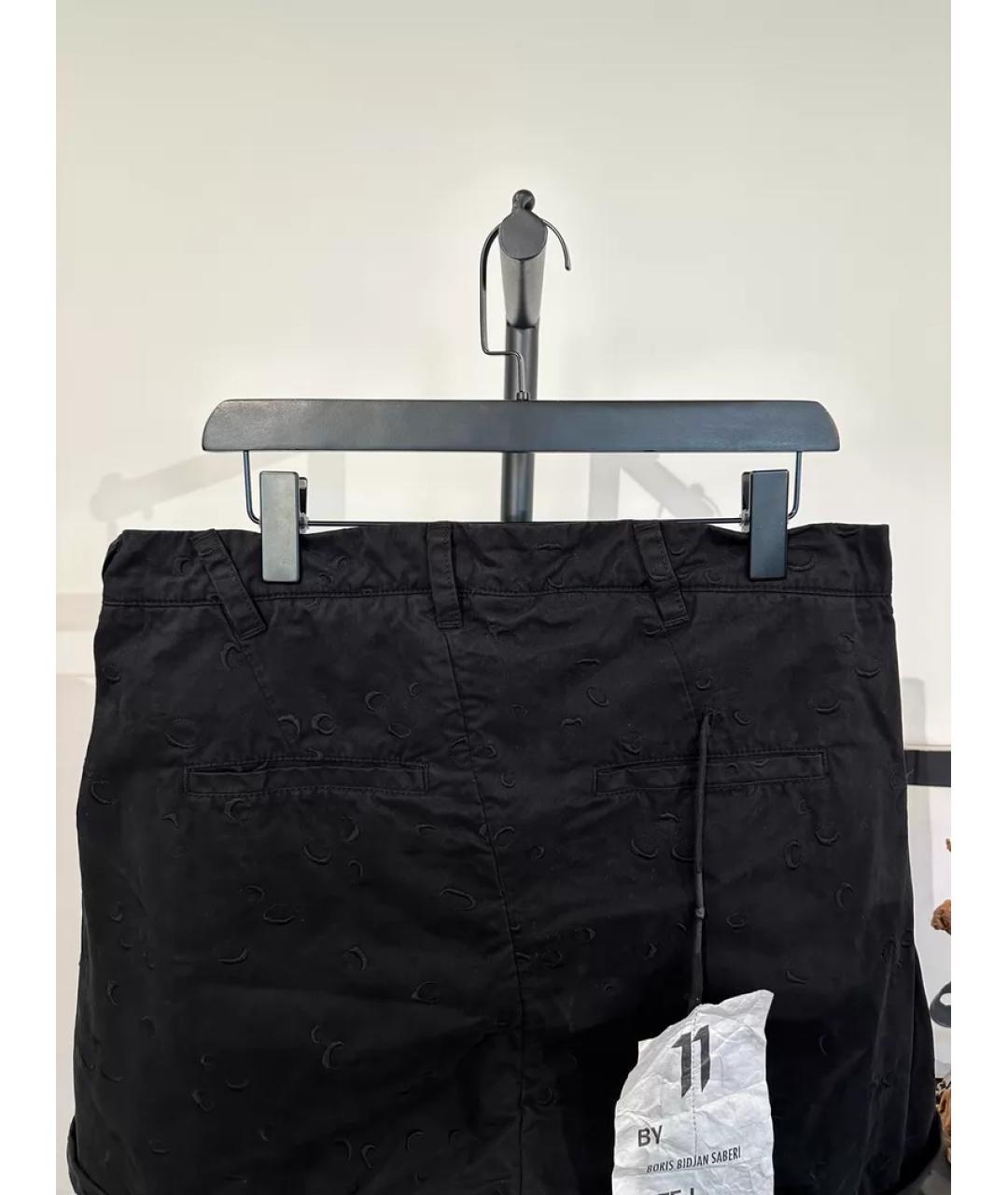 11 BY BORIS BIDJAN SABERI Черные хлопковые шорты, фото 5