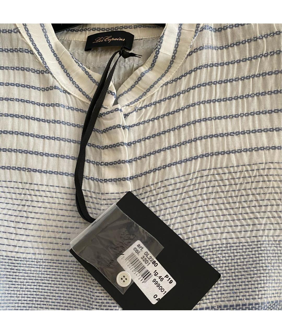 LES COPAINS Белая хлопковая блузы, фото 8