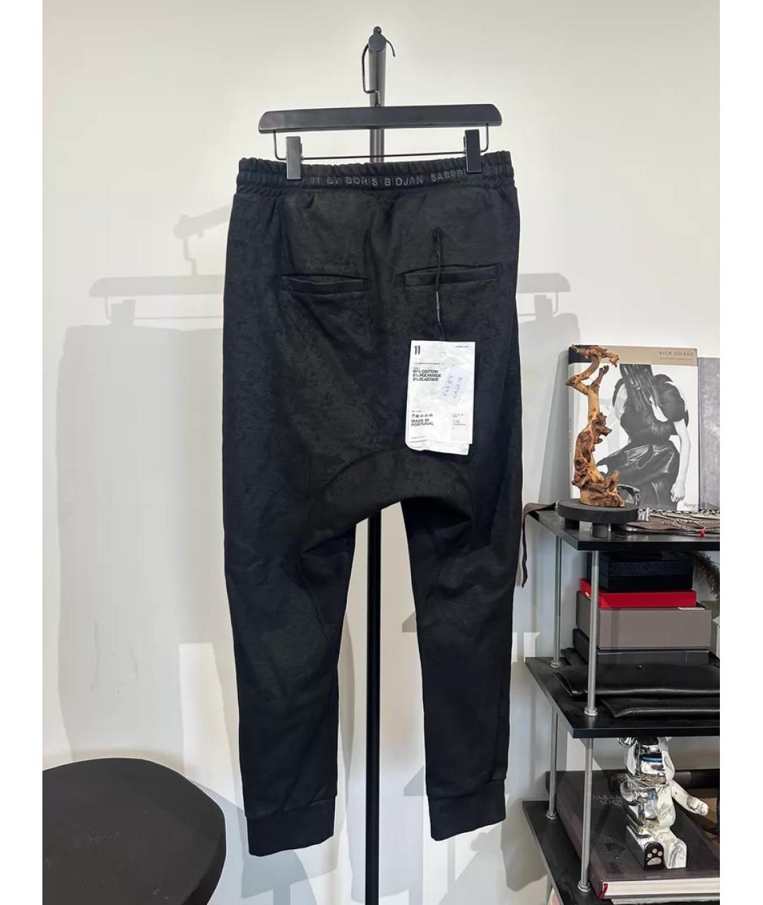 11 BY BORIS BIDJAN SABERI Черные повседневные брюки, фото 2