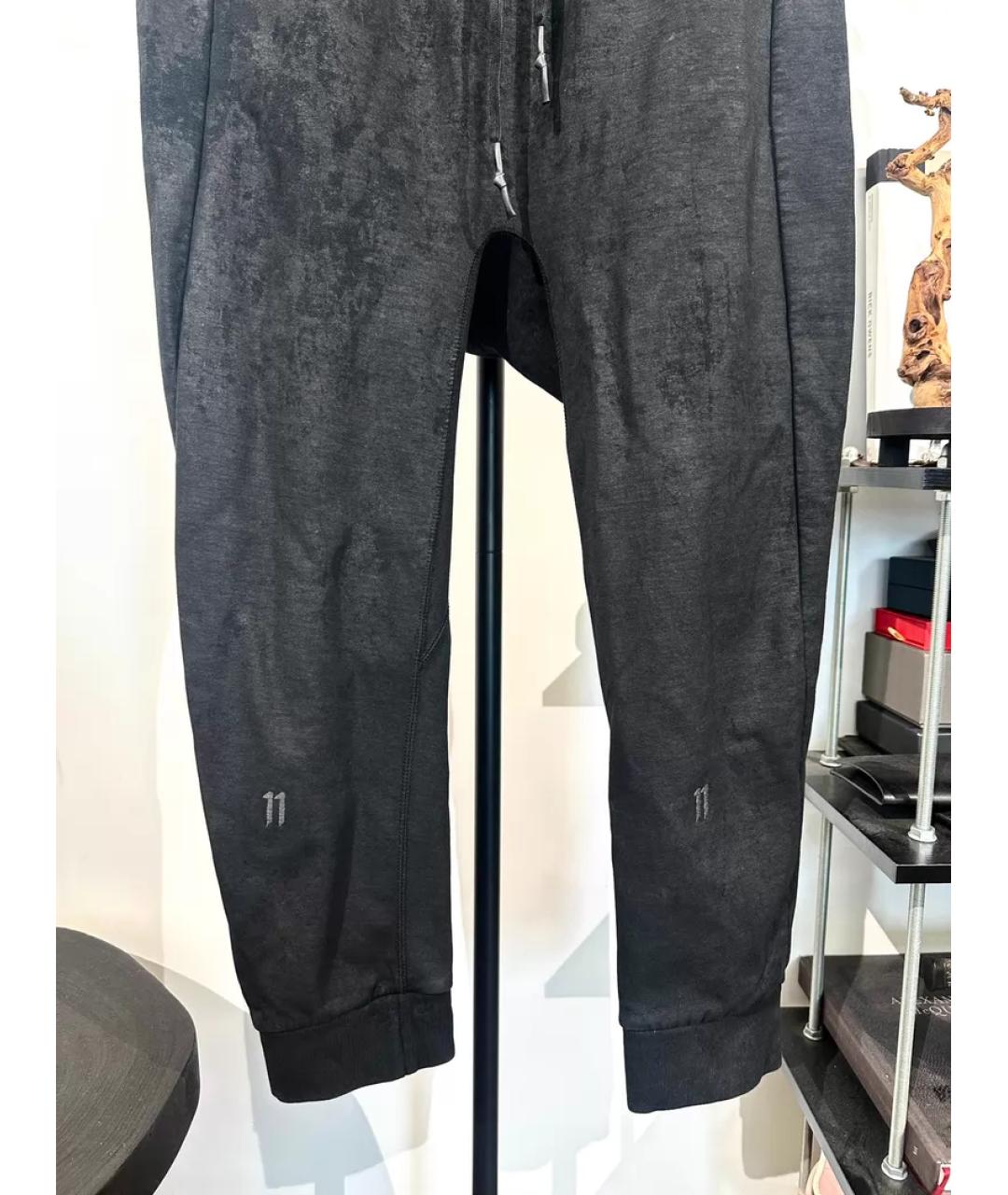 11 BY BORIS BIDJAN SABERI Черные повседневные брюки, фото 3