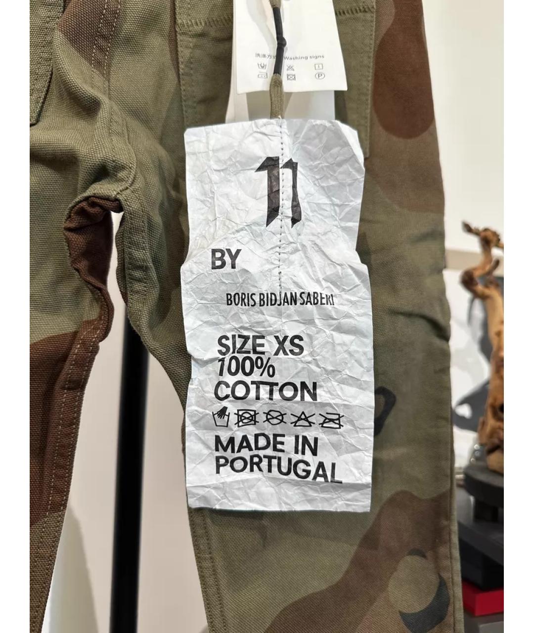 11 BY BORIS BIDJAN SABERI Хаки повседневные брюки, фото 8