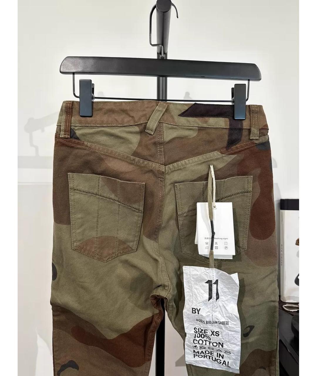 11 BY BORIS BIDJAN SABERI Хаки повседневные брюки, фото 4