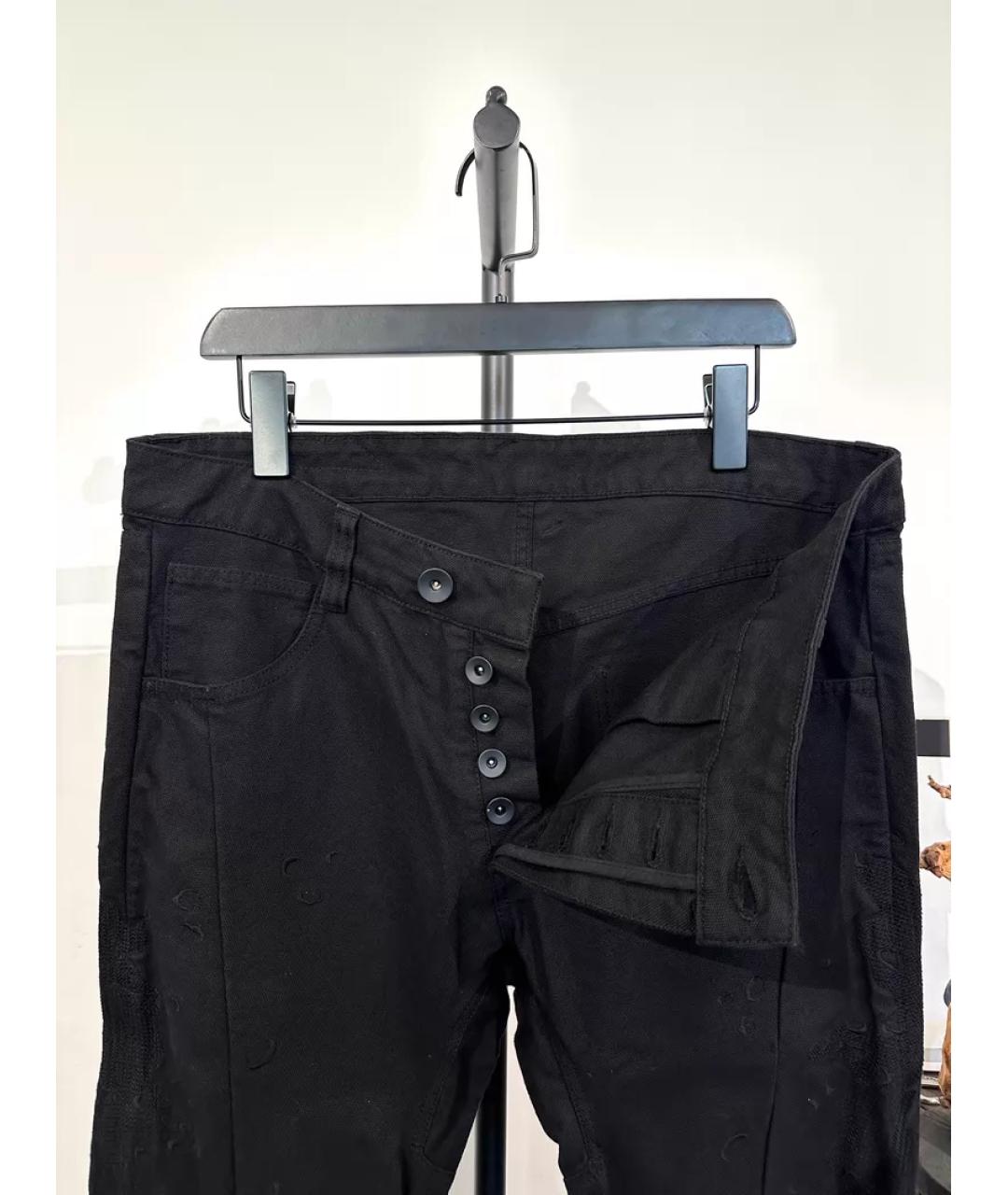 11 BY BORIS BIDJAN SABERI Черные хлопковые классические брюки, фото 6