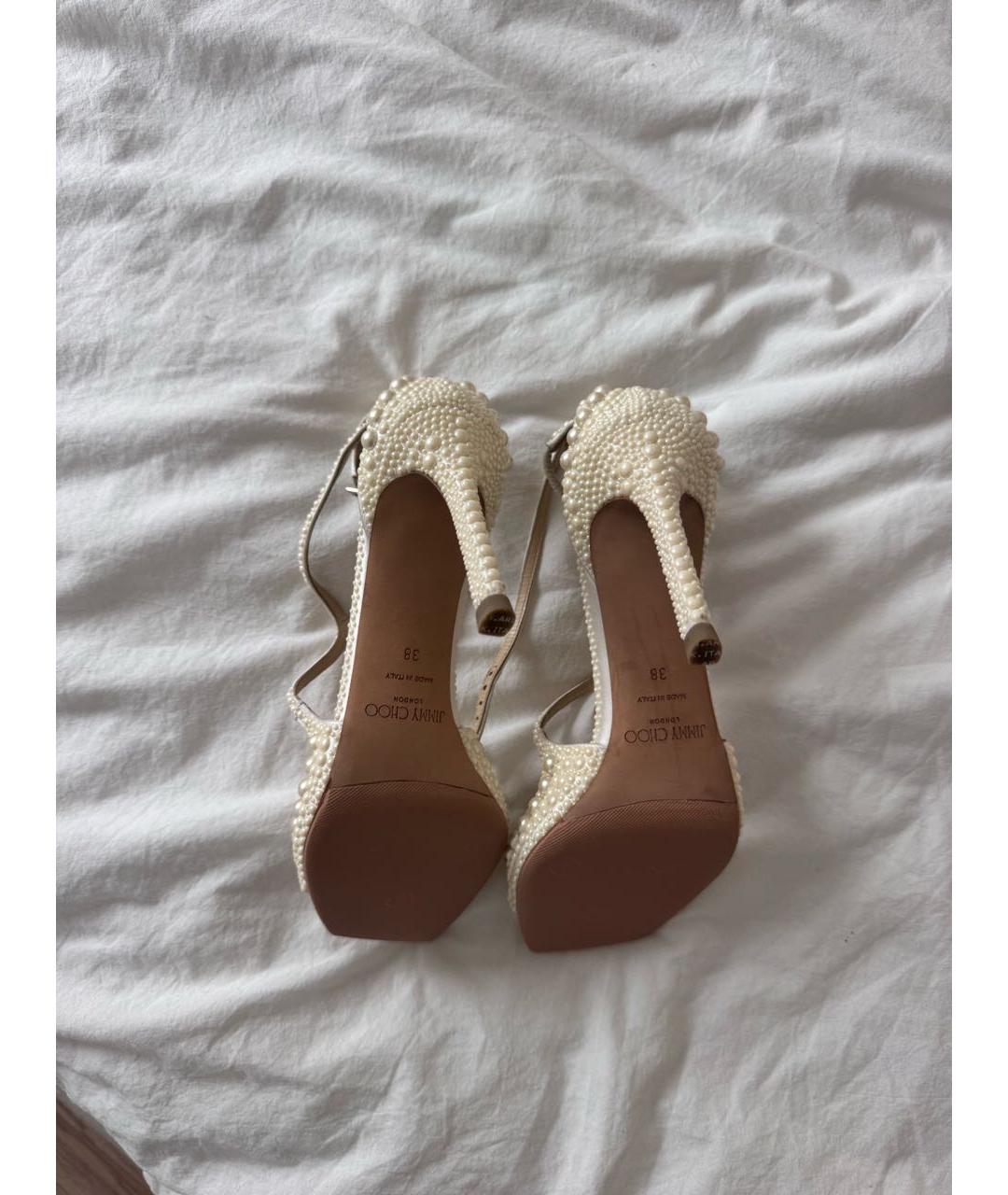 JIMMY CHOO Белые туфли из лакированной кожи, фото 6