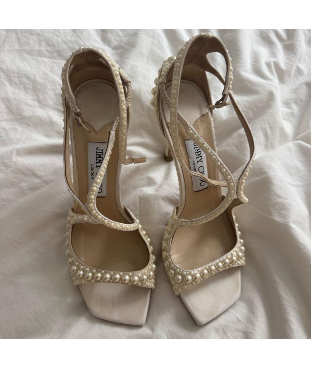 JIMMY CHOO Белые туфли из лакированной кожи, фото 3