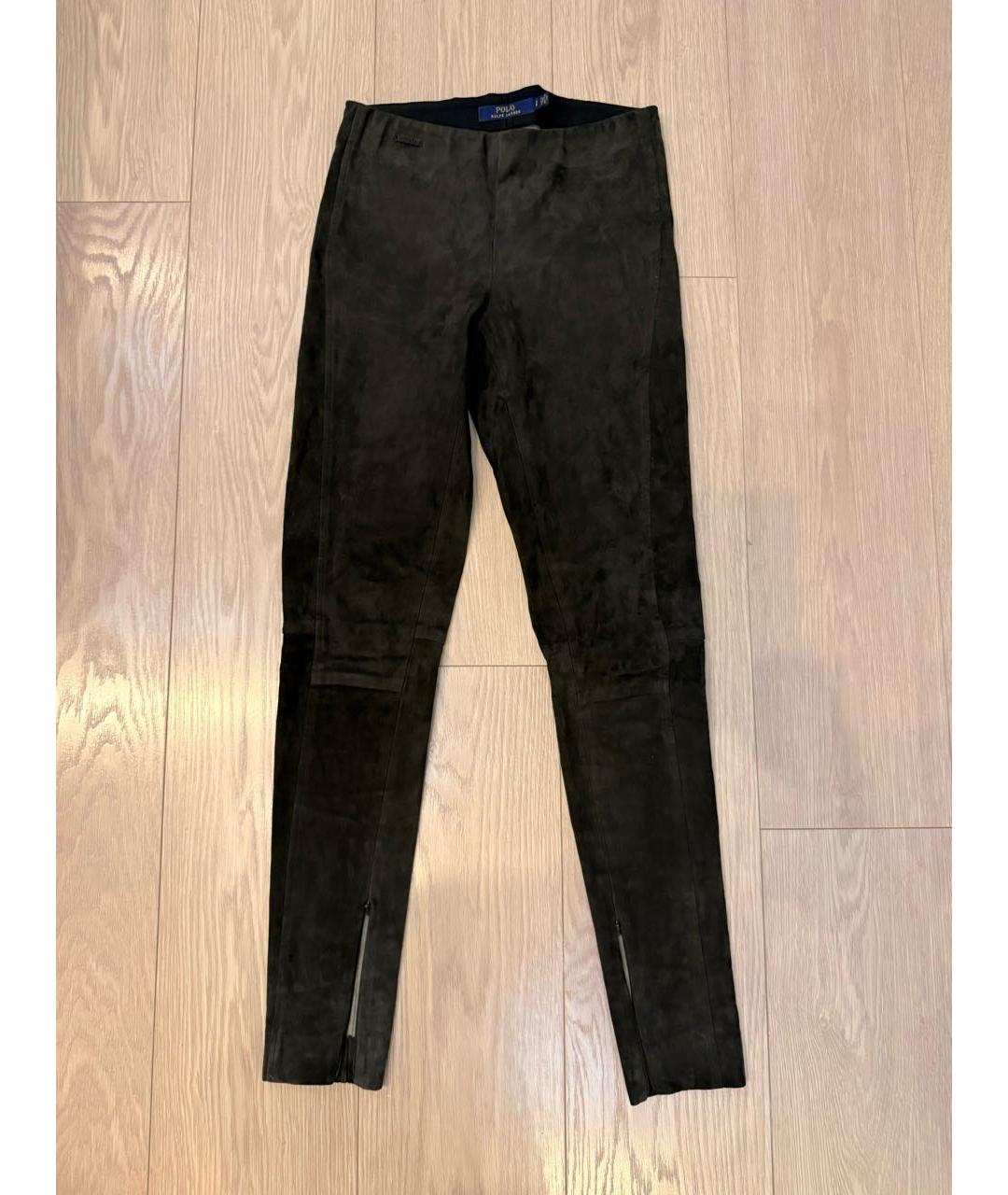 RALPH LAUREN Хаки замшевые брюки узкие, фото 8