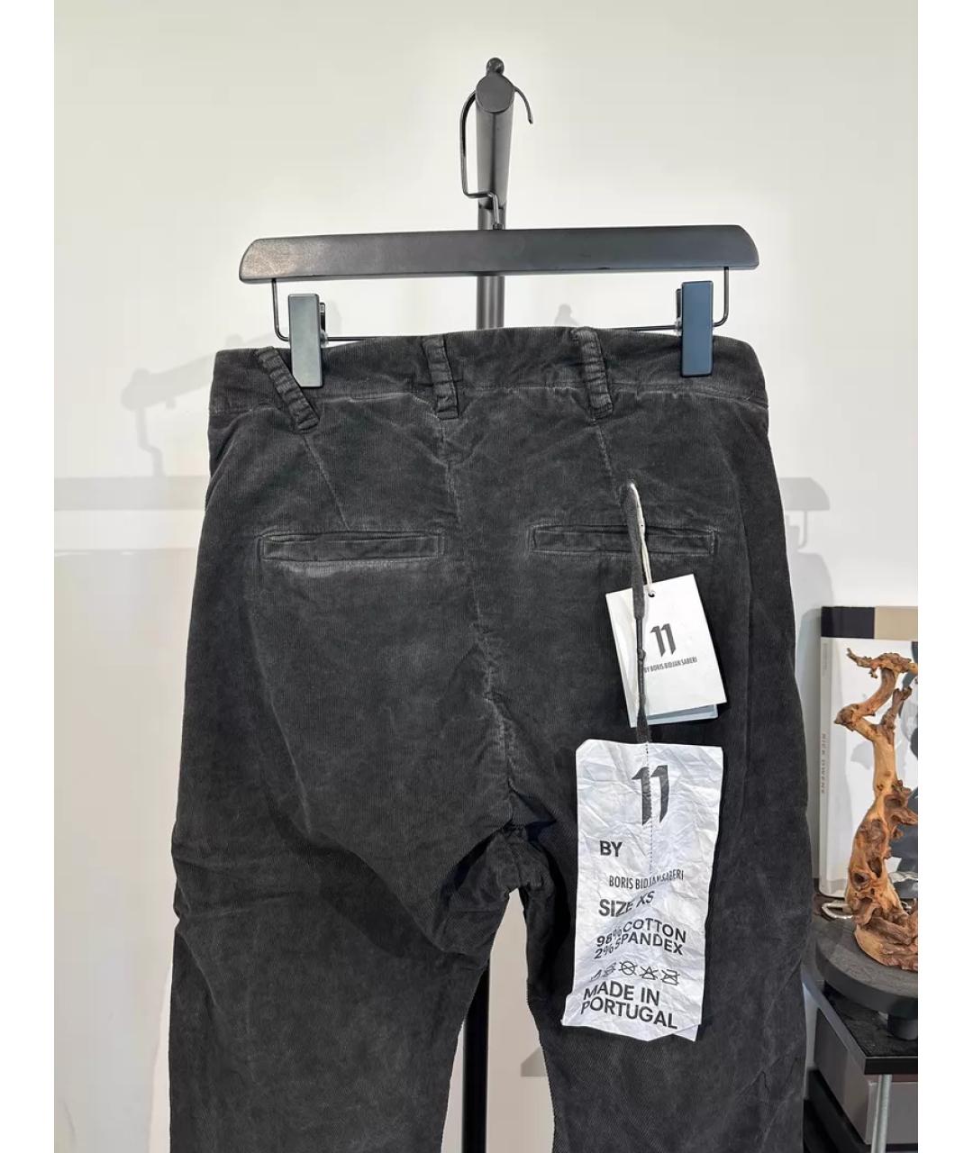 11 BY BORIS BIDJAN SABERI Черные повседневные брюки, фото 2