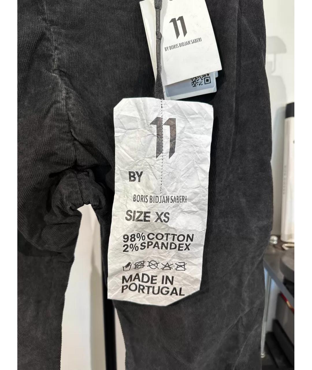 11 BY BORIS BIDJAN SABERI Черные повседневные брюки, фото 7