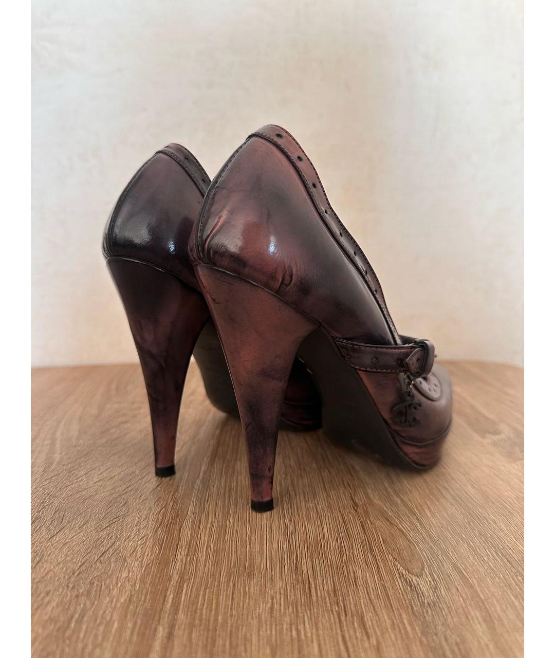 JUST CAVALLI Коричневые кожаные туфли, фото 3