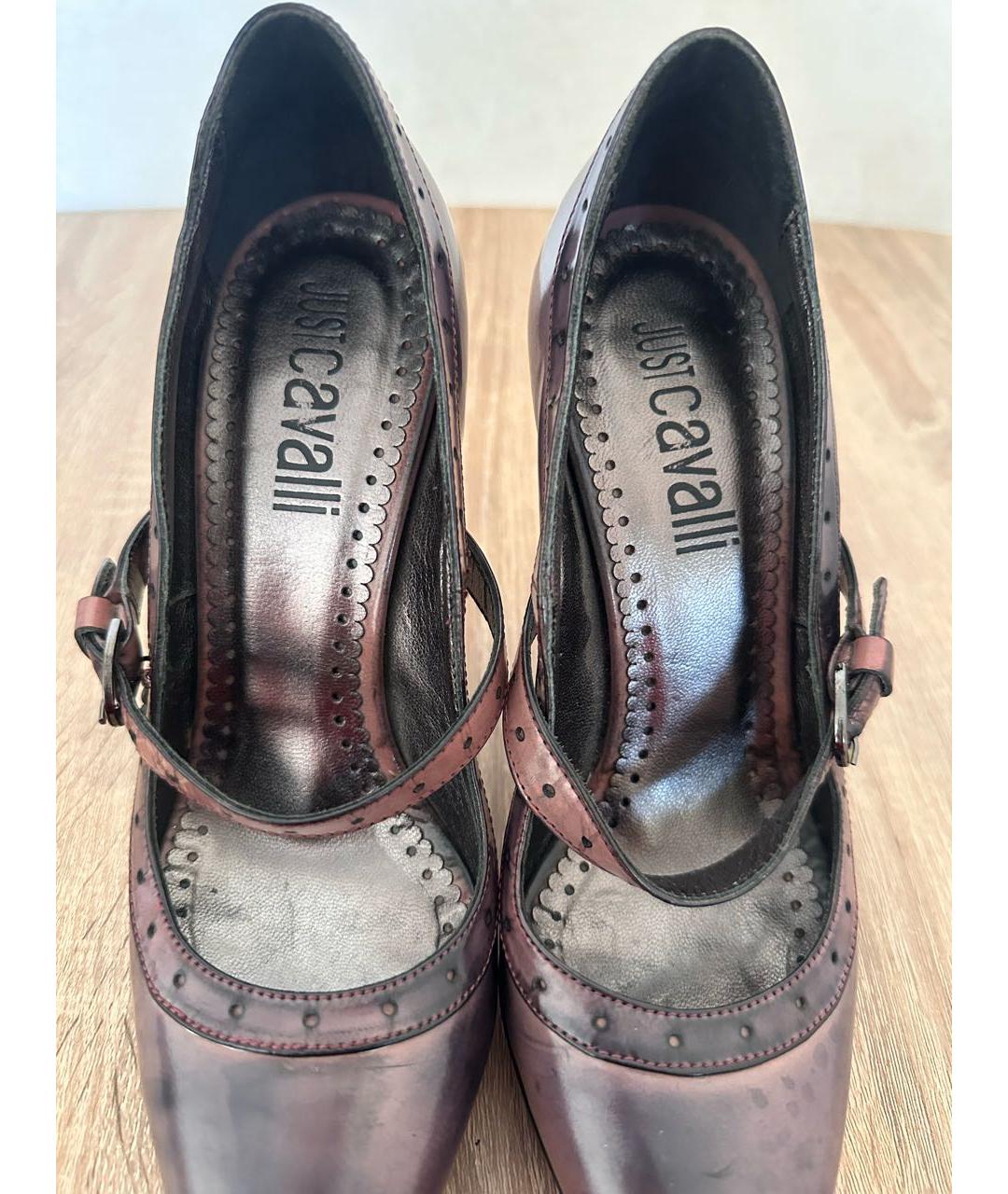 JUST CAVALLI Коричневые кожаные туфли, фото 2