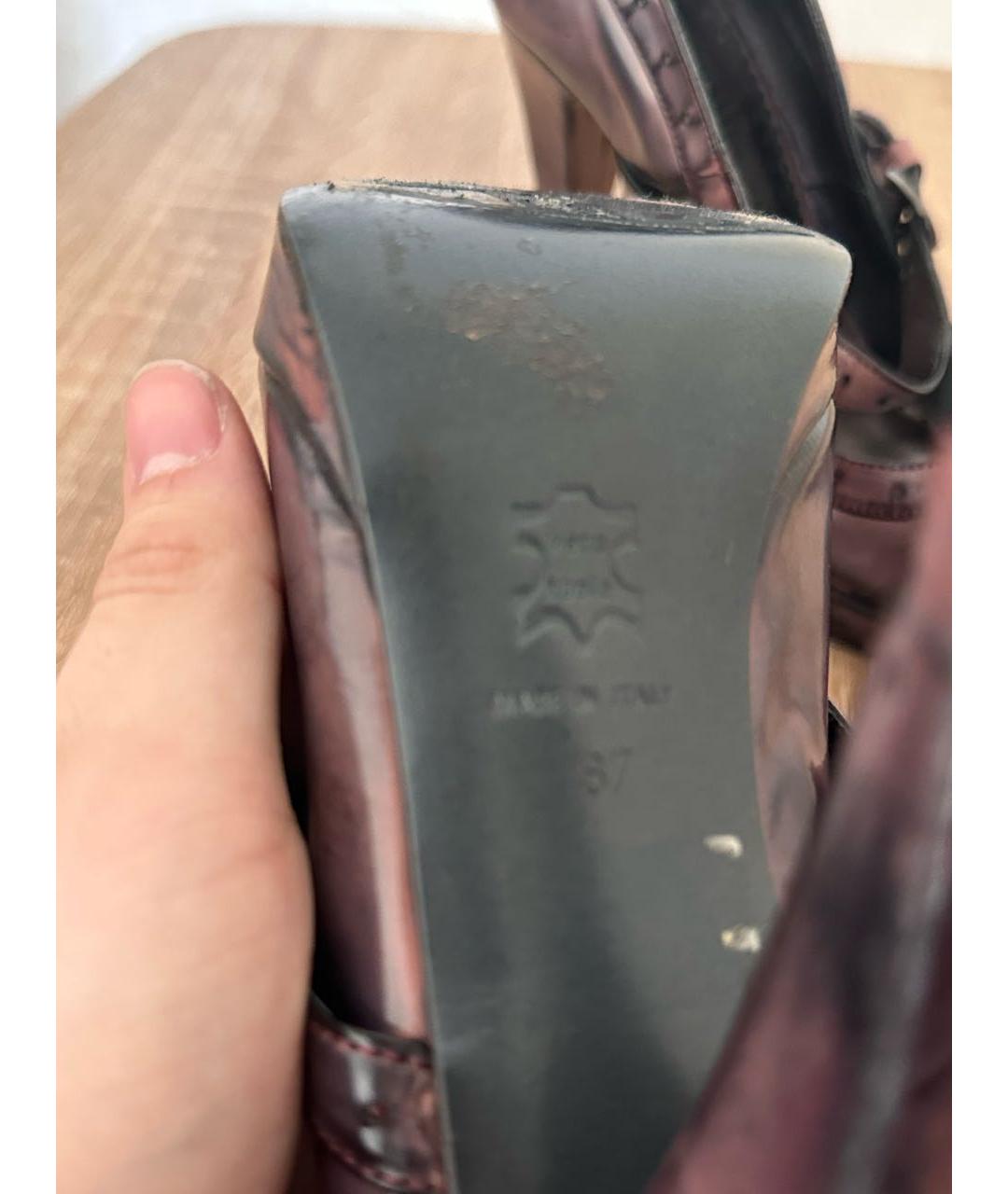 JUST CAVALLI Коричневые кожаные туфли, фото 5