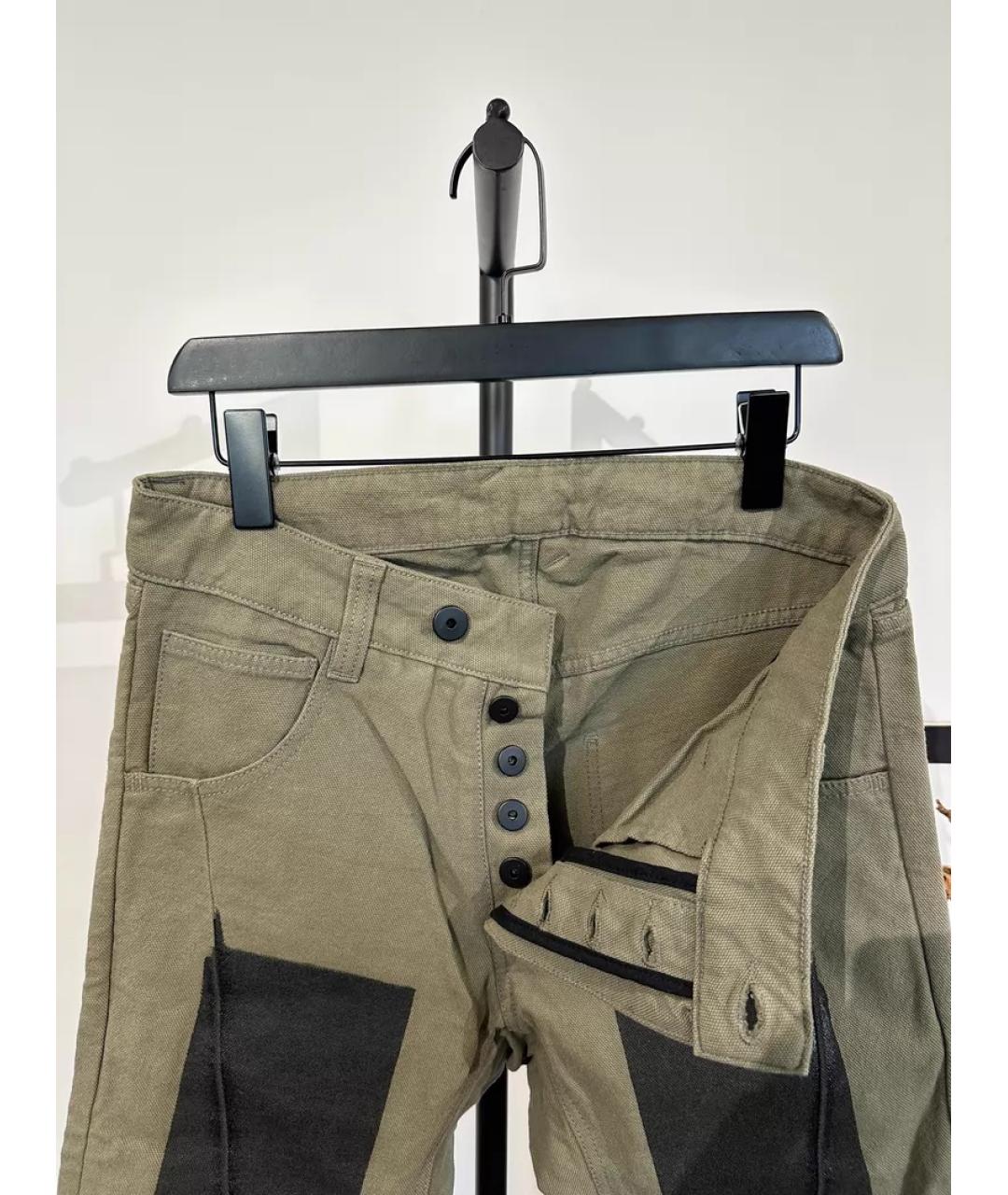 11 BY BORIS BIDJAN SABERI Хаки хлопковые повседневные брюки, фото 6