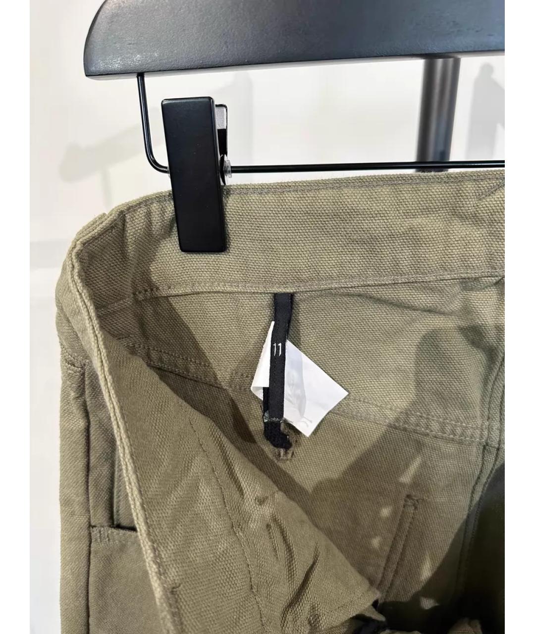 11 BY BORIS BIDJAN SABERI Хаки хлопковые повседневные брюки, фото 9