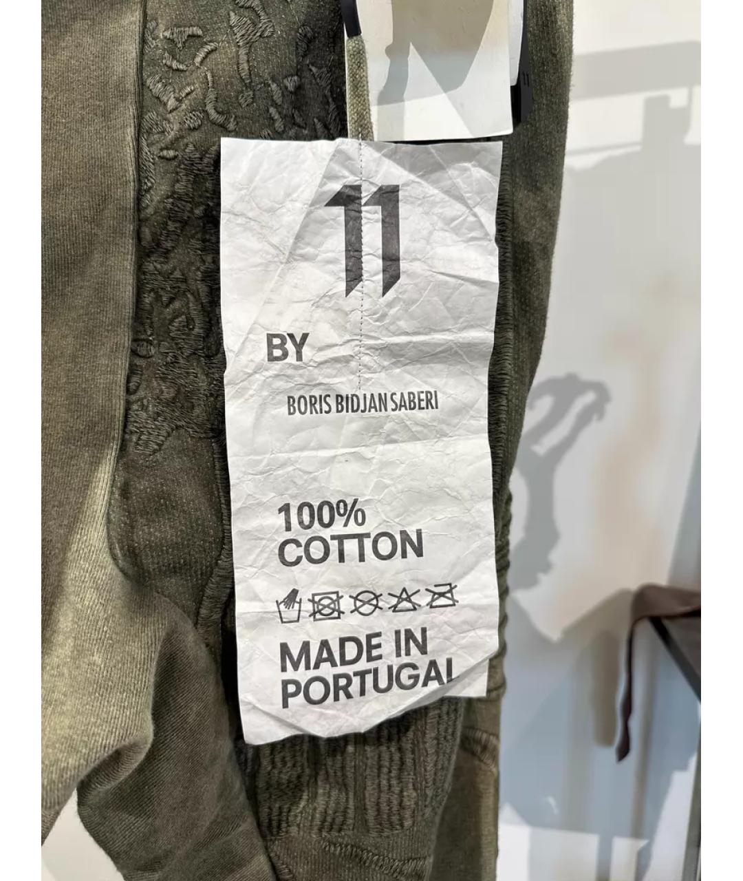 11 BY BORIS BIDJAN SABERI Хаки повседневные брюки, фото 9
