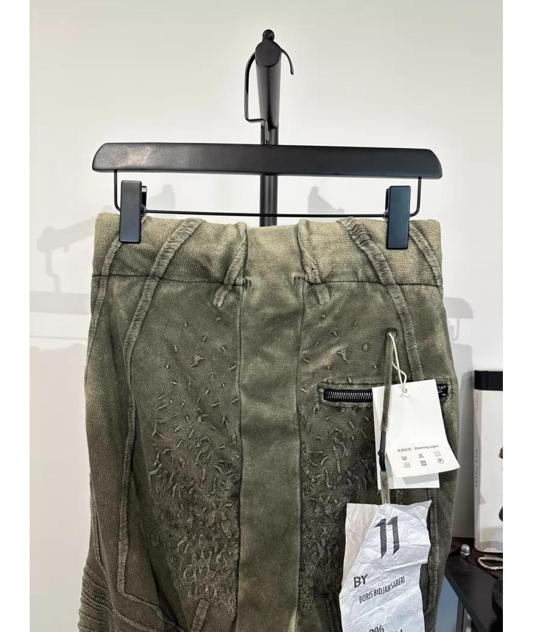 11 BY BORIS BIDJAN SABERI Хаки повседневные брюки, фото 6