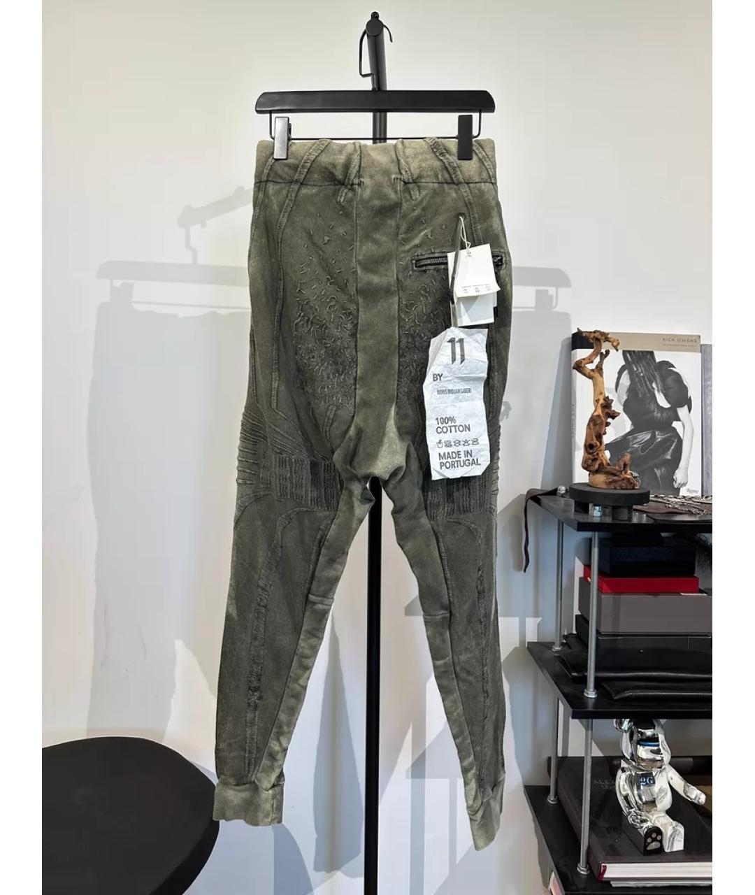11 BY BORIS BIDJAN SABERI Хаки повседневные брюки, фото 2