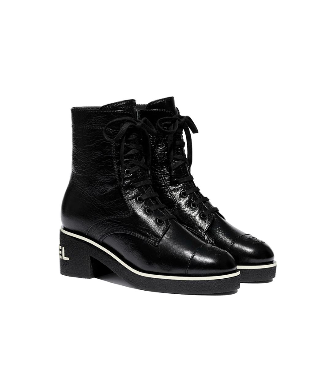 CHANEL Черные кожаные сапоги, фото 3
