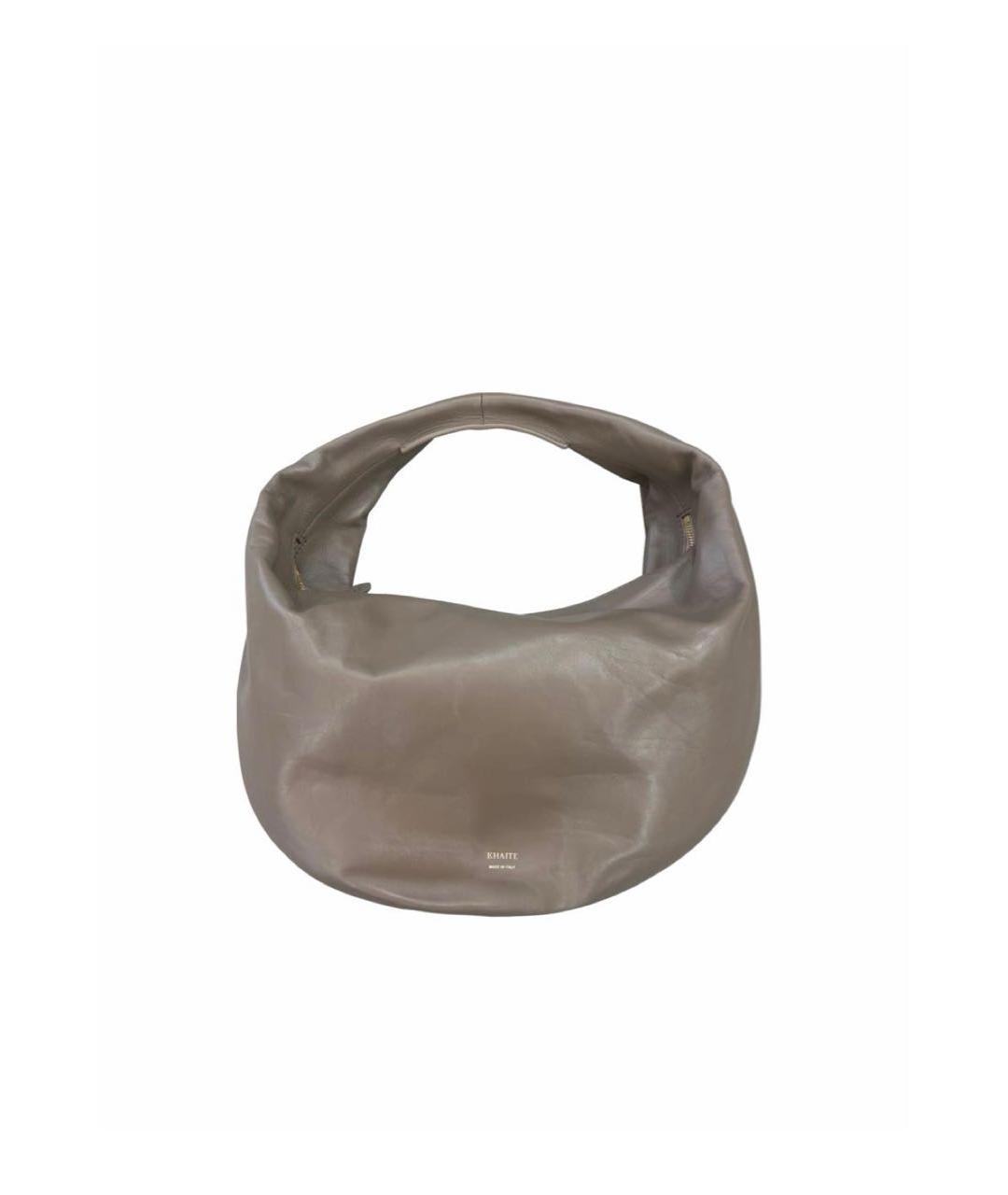 KHAITE Бежевая кожаная сумка тоут, фото 6